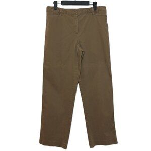 Talbots Women's Tan Jeans, Size 14, Straight Leg Stretch Mid Rise Cotton Blend